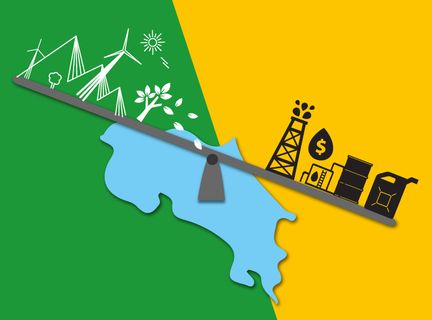 La UCR señaló que la propuesta no contempla el impacto negativo en el ámbito político internacional por la imagen de país verde que ha promocionado Costa Rica y por las políticas de conservación a nivel internacional; asimismo, atenta contra la meta de país carbono neutro. (Ilustración: Andrea Jiménez)
