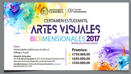 Este concurso es convocado anualmente con motivo de la celebración del aniversario de la UCR y tiene como propósito estimular la creatividad artística de la población estudiantil. (Ilustración: Andrea Jiménez)