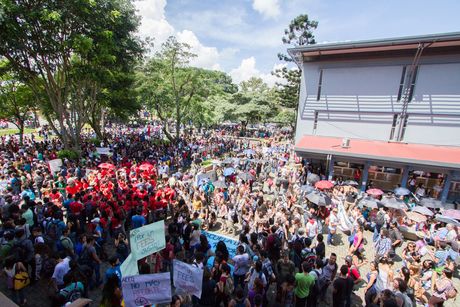 Esta no es la primera vez que las universidades públicas deben organizarse para salir a defender su presupuesto. (Foto: Andrea Jiménez)