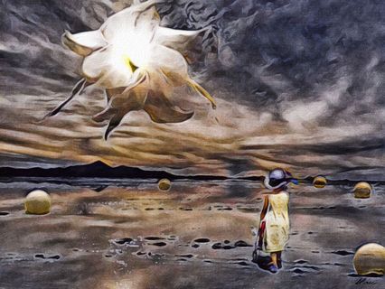 El futuro, es el nombre de esta obra de la artista Alexandra Pérez, quien asegura que su trabajo es sugerente y desprovisto de referencias de tiempo y espacio, para que las narrativas ofrezcan lecturas más amplias.