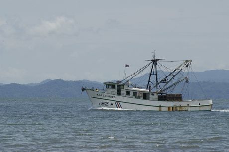 Barco pesquero en medio del mar.