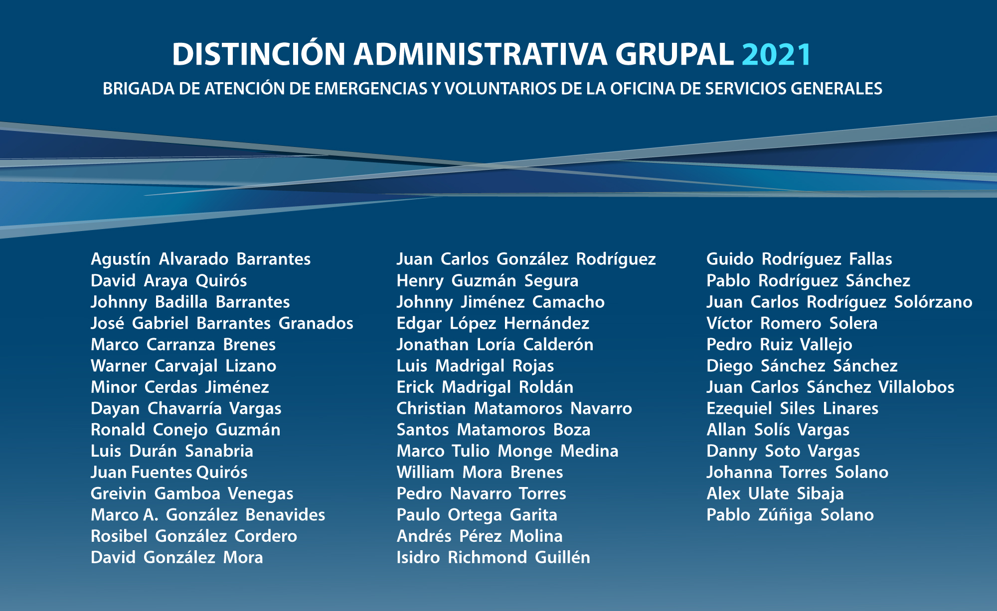 Distinción administrativa grupal 2021